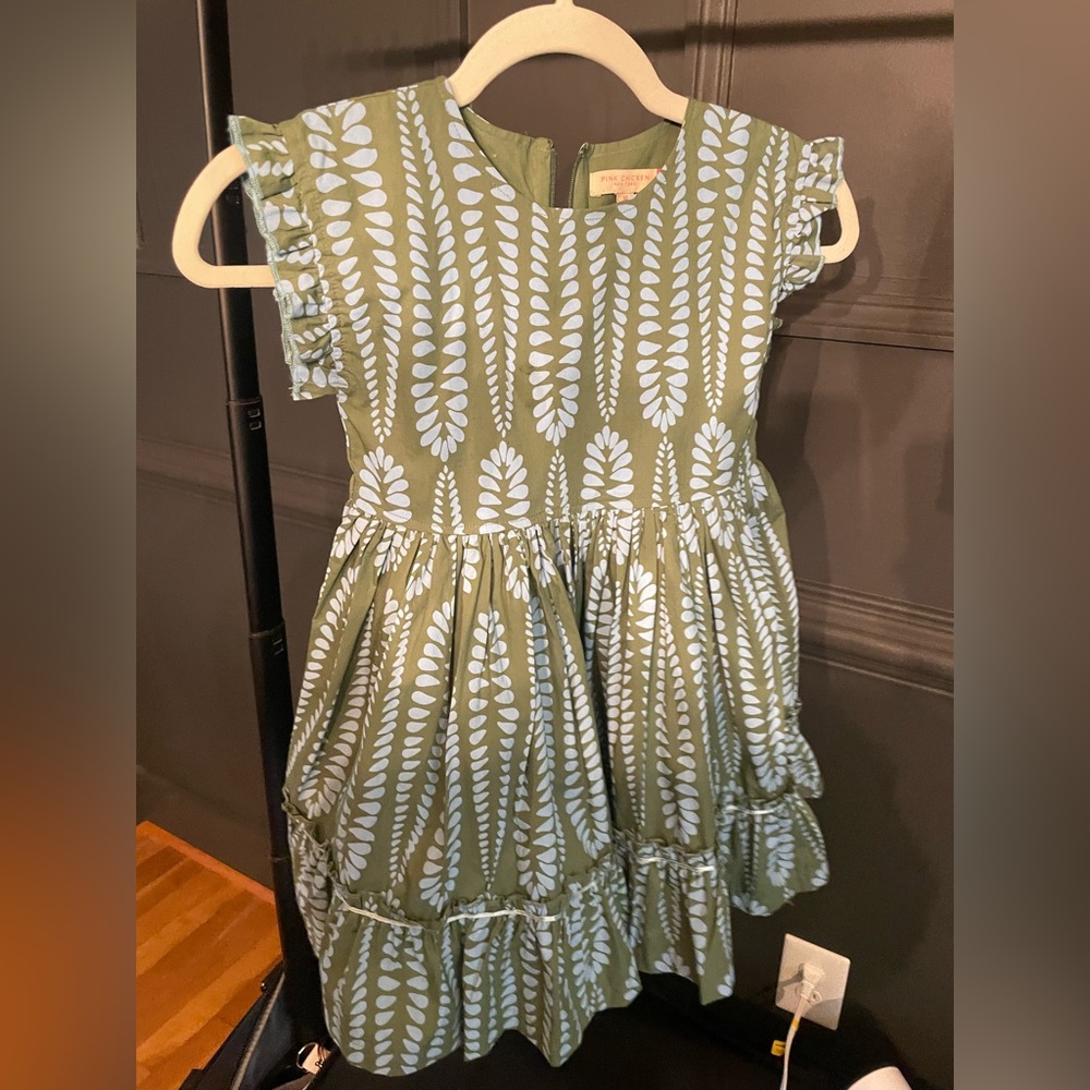 Green and Light Blue Girls Dress